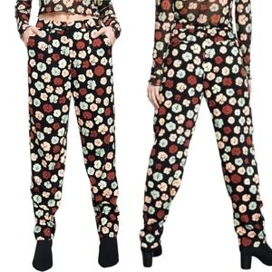 Bp X Wildfang Multicolor Floral Print Straight Leg Elastic Back Pants Size XS